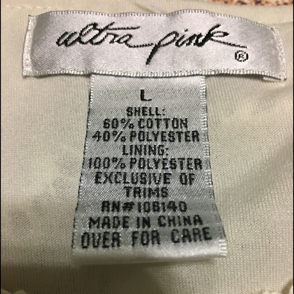 EUC ULTRA PINK Gorgeous Cream Lined Lace & Crocheted Tunic - Picture 9 of 12